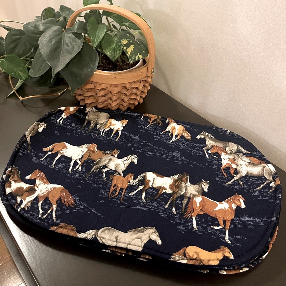 SOLD-Fabric Horse Placemats (4)